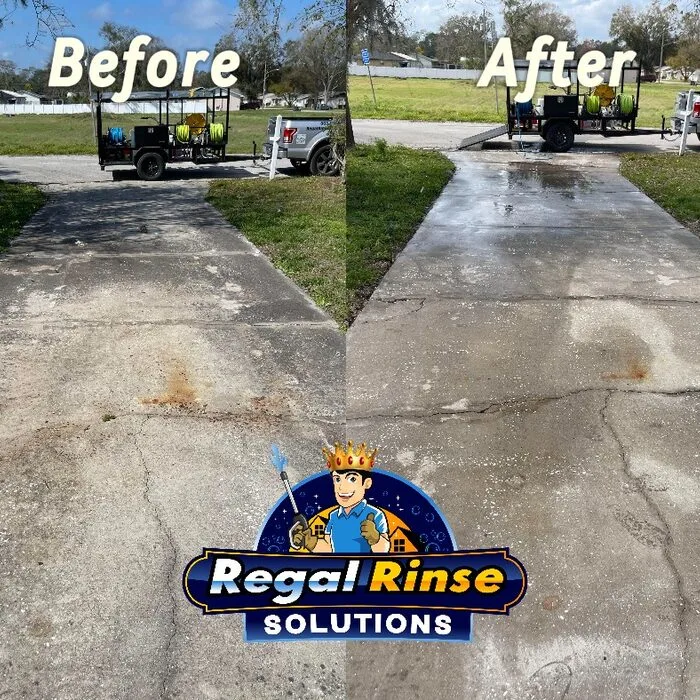 Driveway pressure washing results in Polk County FL