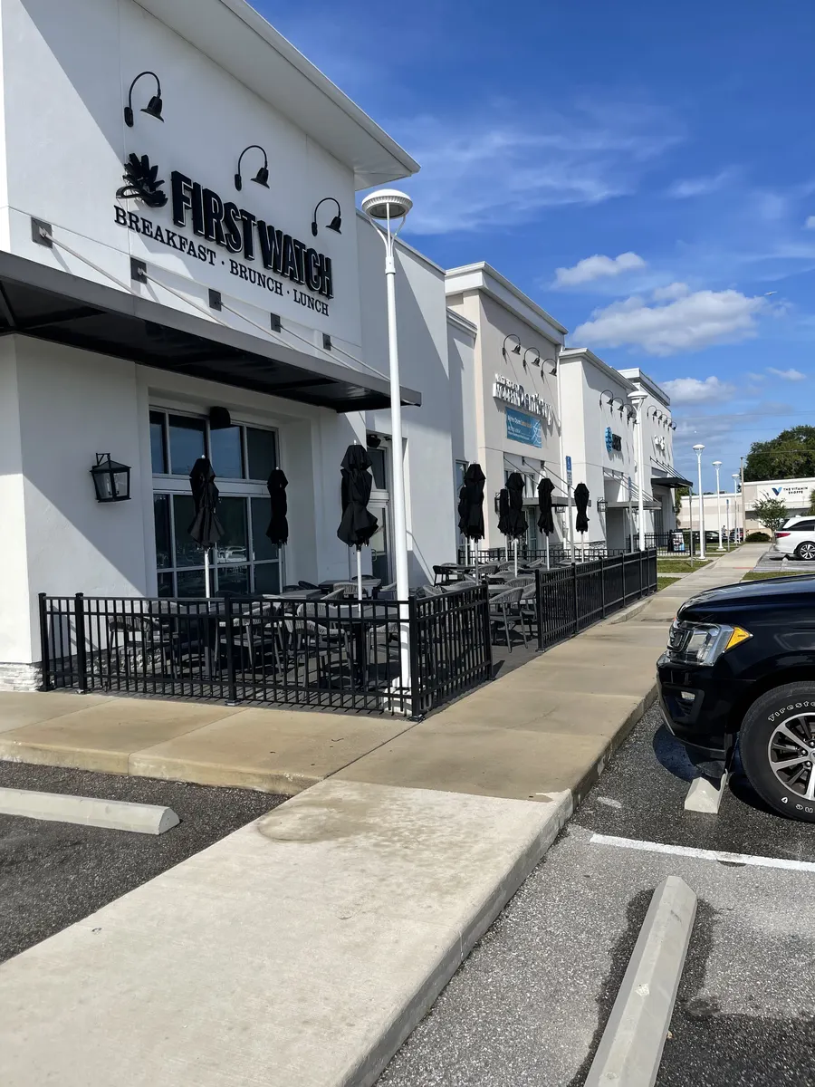 First Watch restaurant building exterior after professional pressure washing, Polk County FL