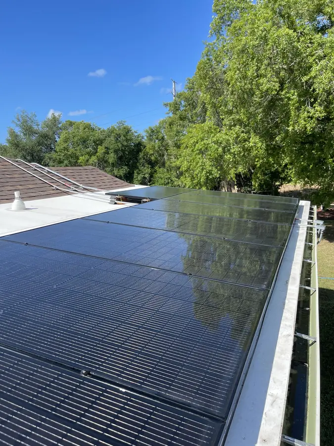Solar panels after professional cleaning — fully restored reflectivity