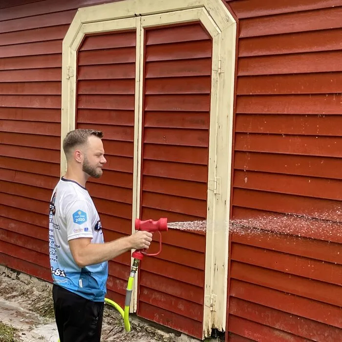 Professional pressure washing in action Polk County FL